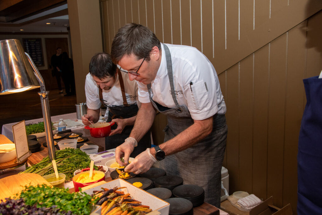 Chef prepares a small plate