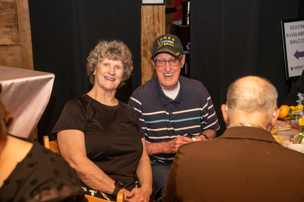 Man and woman smiling